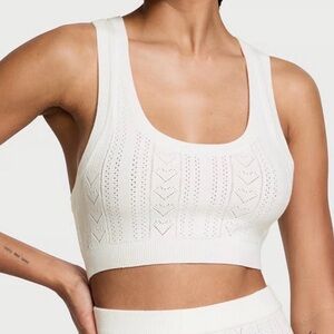 Victoria secret Luxe Heart Pointelle Bralette (crochet tank top) in white,Size S
